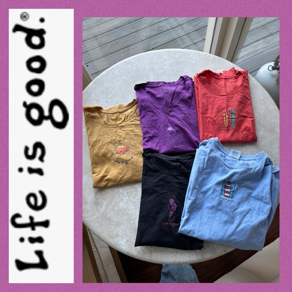 Set of 5 t-shirts Life is good